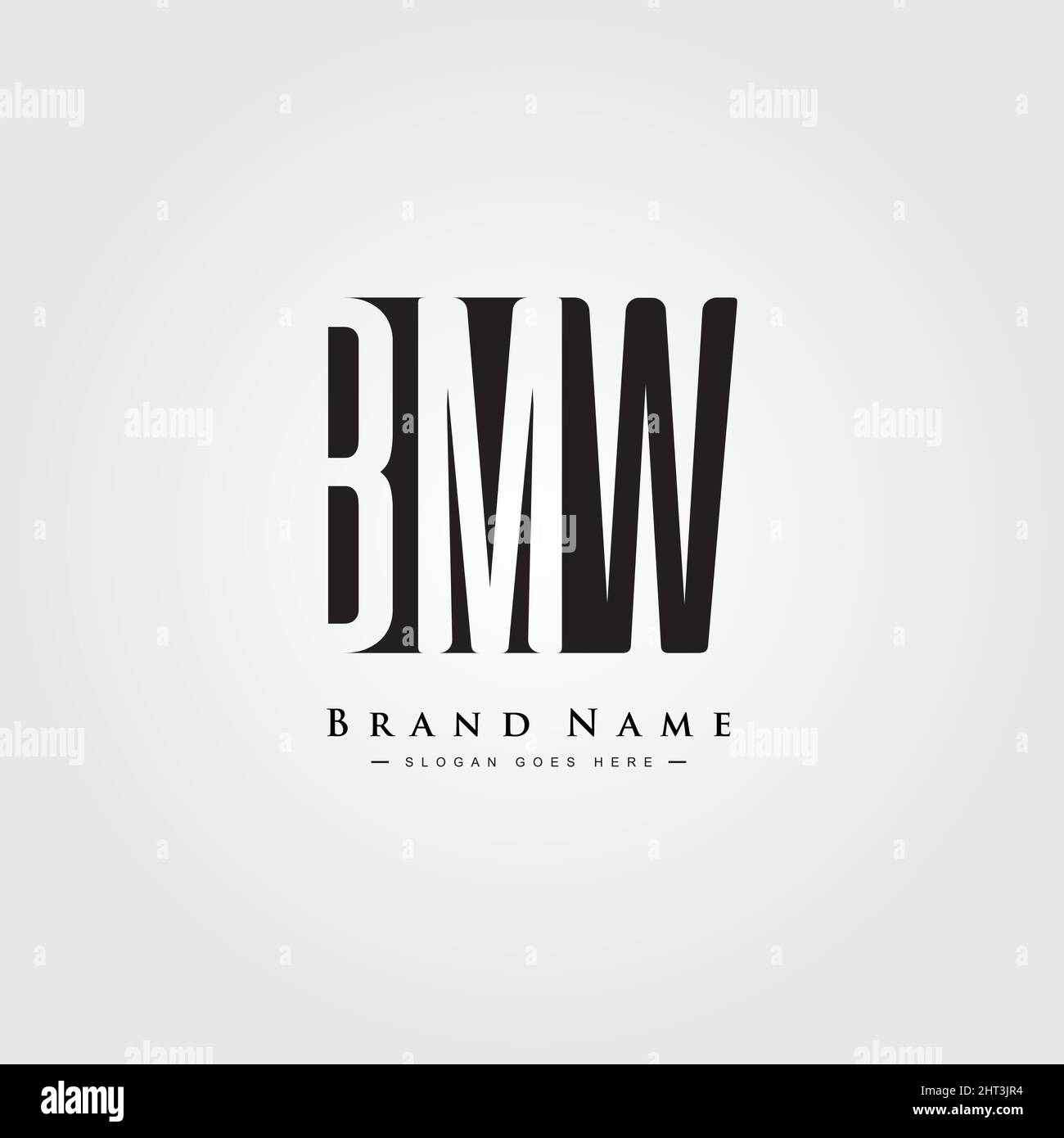 Logo minimal Business pour Alphabet BMW - lettre initiale B, M et W - modèle de logo Vector pour initiales de nom d'entreprise Illustration de Vecteur