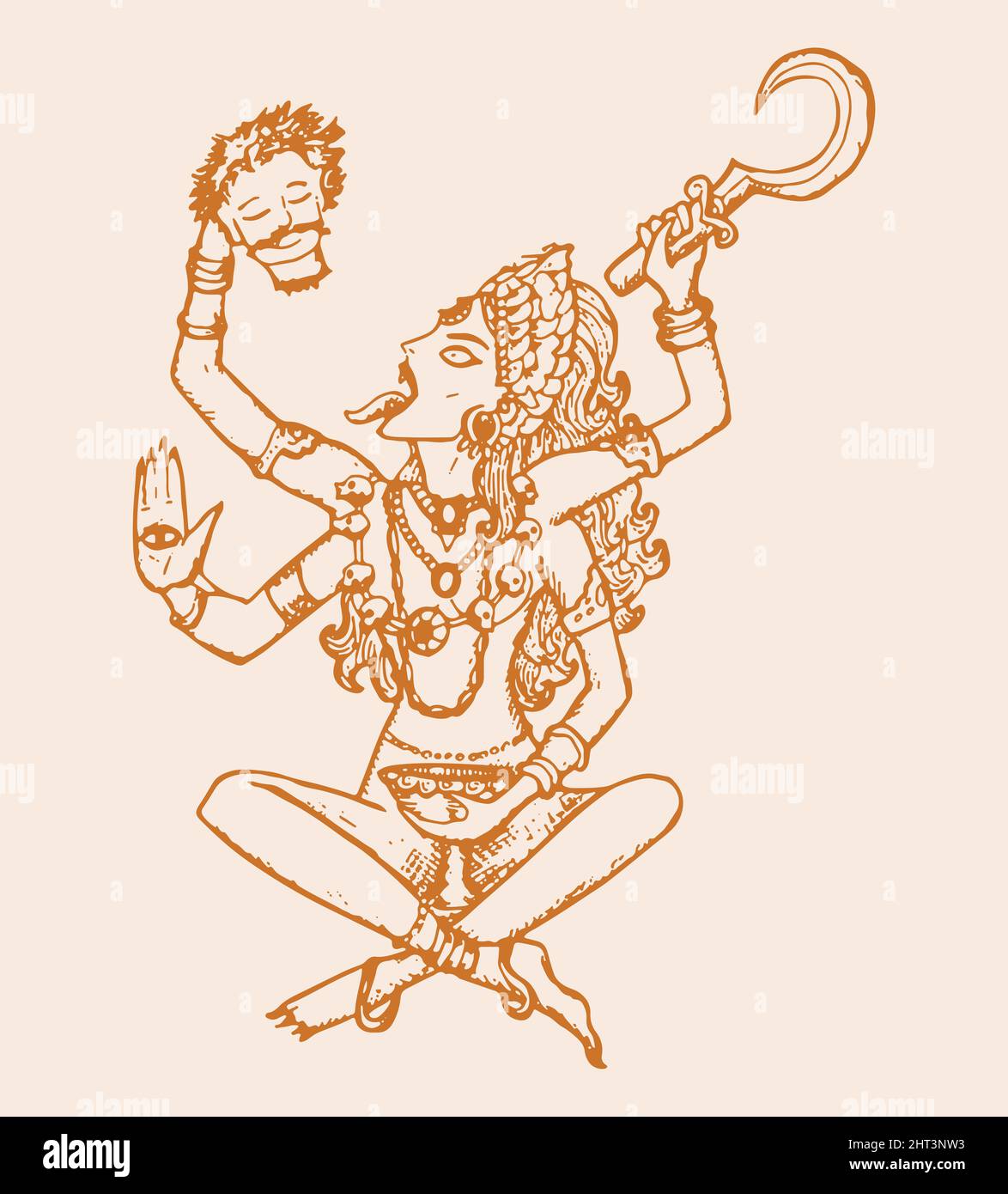 Illustration de la déesse hindoue Durga Banque D'Images