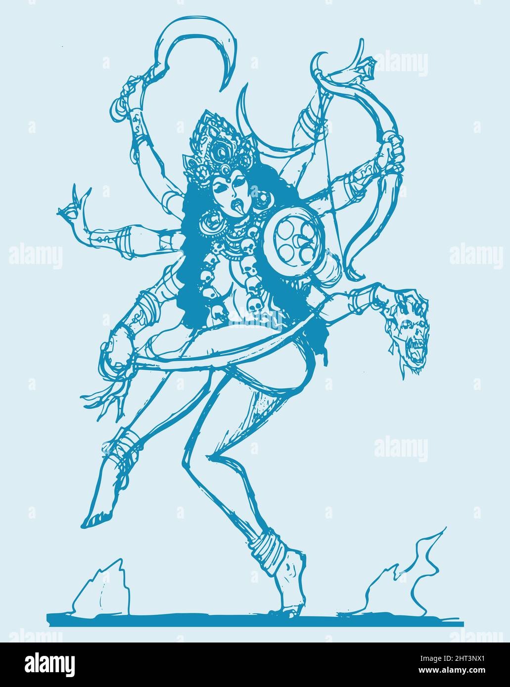 Illustration de la déesse hindoue Durga Banque D'Images