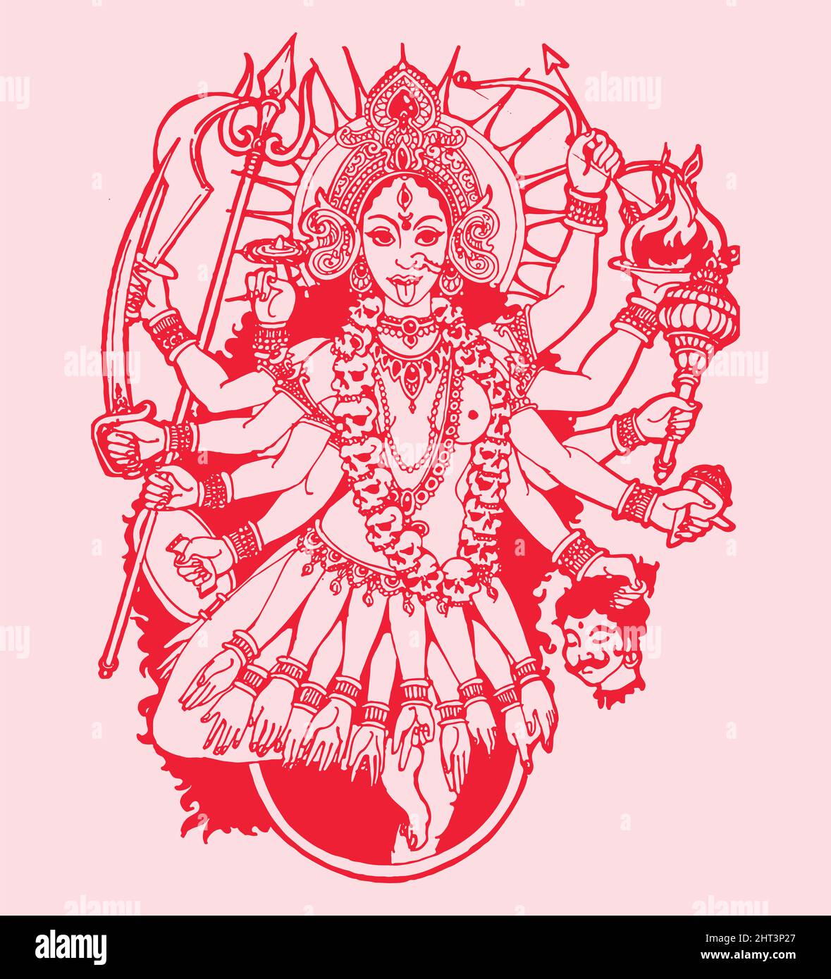 Illustration de la déesse hindoue Durga Banque D'Images