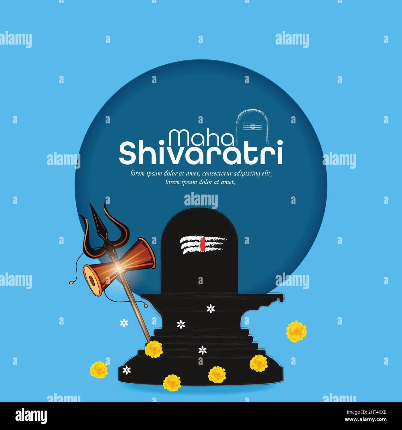 Illustration de Maha Shivratri heureuse Conception de cartes de Vœux. Illustration de Vecteur