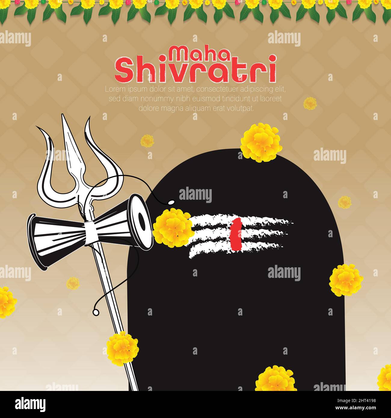 Illustration du Festival hindou indien Happy Maha Shivaratri Banner Design. Illustration de Vecteur