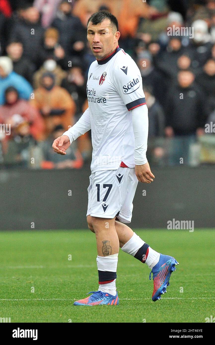 Gary Medel joueur de Bologne, pendant le match du championnat italien serieA entre Salernitana vs Bologne, résultat final Salernitana 1, Bologne 1. Match joué au stade Arechi. Salerno, Italie, 26 février 2022. (Photo par Vincenzo Izzo/Sipa USA) Banque D'Images