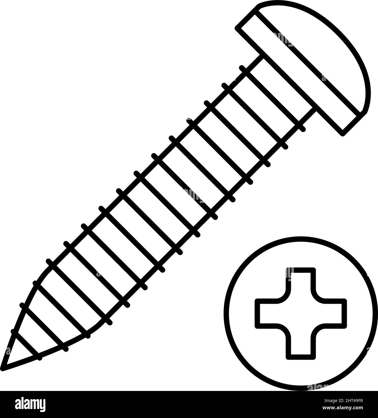 illustration vectorielle de l'icône de la ligne de vis autotaraudeuse Illustration de Vecteur