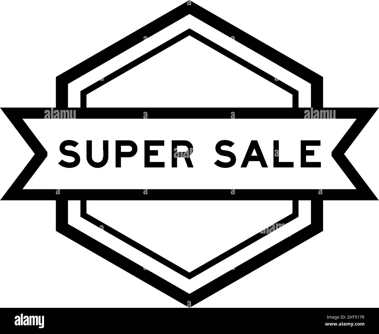 Bannière d'étiquette hexagonale de couleur noire vintage avec mot super solde sur fond blanc Illustration de Vecteur Bannière d'étiquette hexagonale de couleur noire vintage avec mot super solde sur fond blanc Illustration de Vecteur