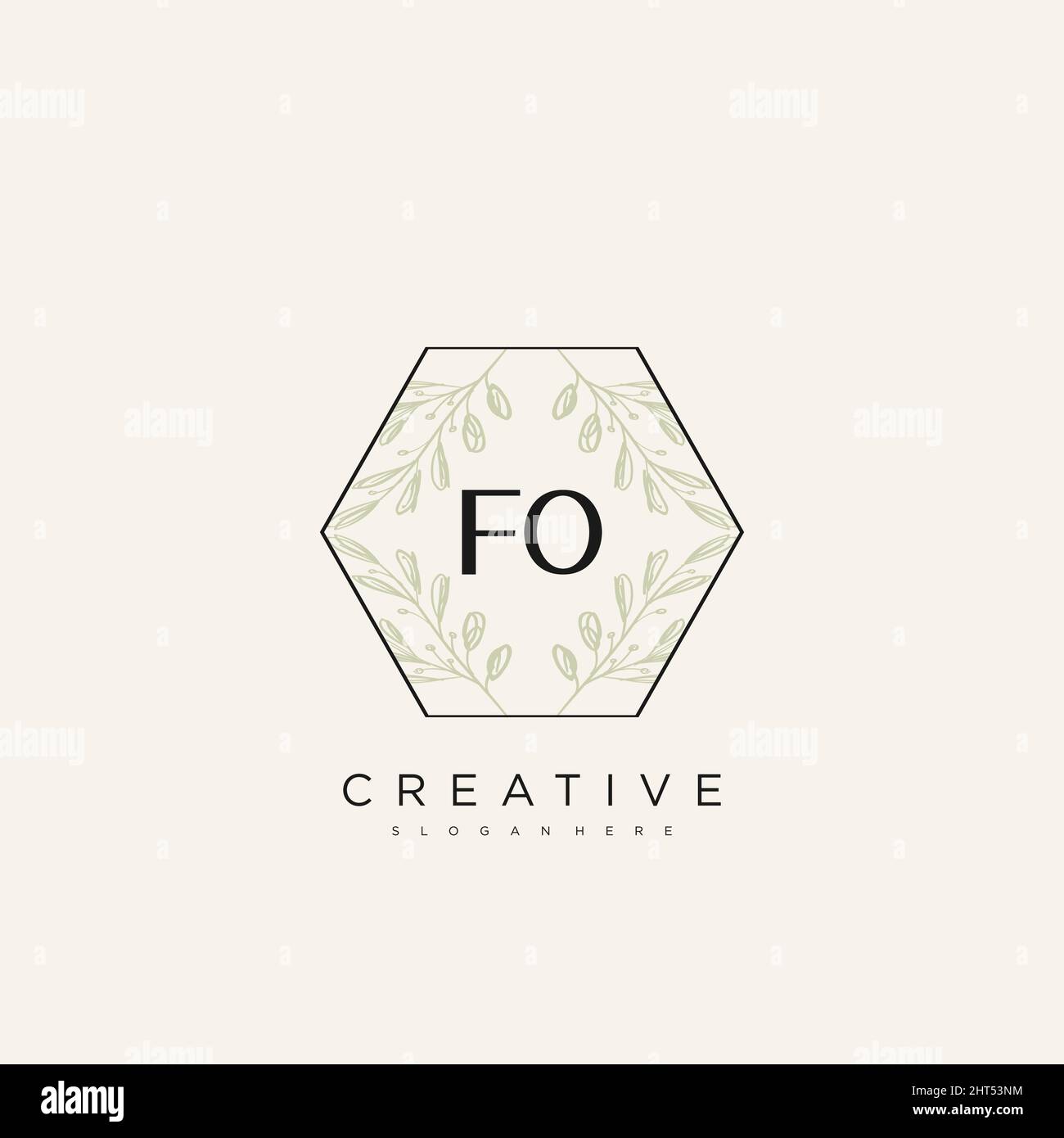 FO format original lettre Flower logo Vector Premium Illustration de Vecteur