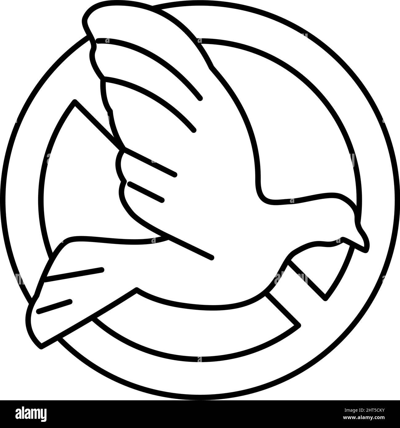 illustration vectorielle de l'icône de la ligne de contrôle d'oiseau Illustration de Vecteur