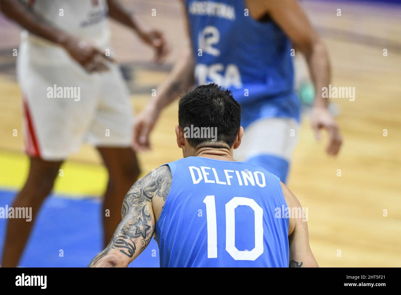Carlos Delfino (Argentine) contre Panama. Qualyseurs de coupe du monde FIBA 2022 Banque D'Images