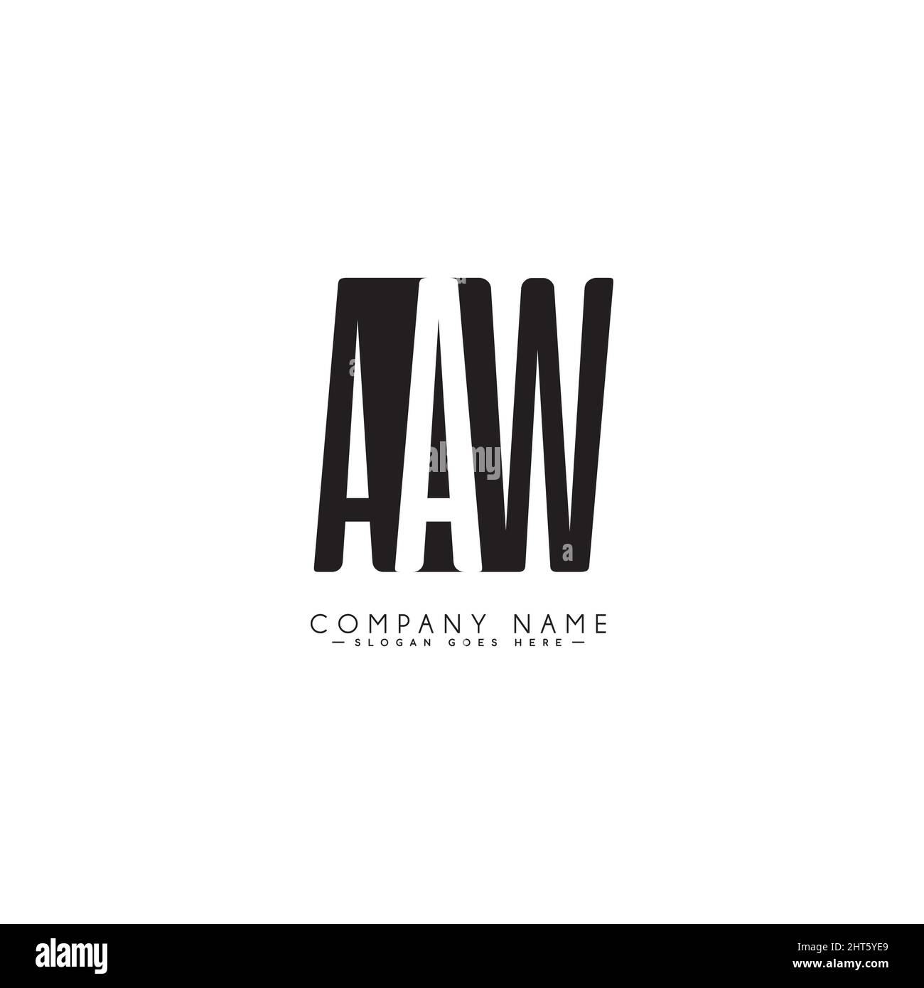 Lettre initiale logo LAA - simple logo d'entreprise pour Alphabet A et W - modèle de logo pour les initiales de nom d'entreprise en monogramme Illustration de Vecteur