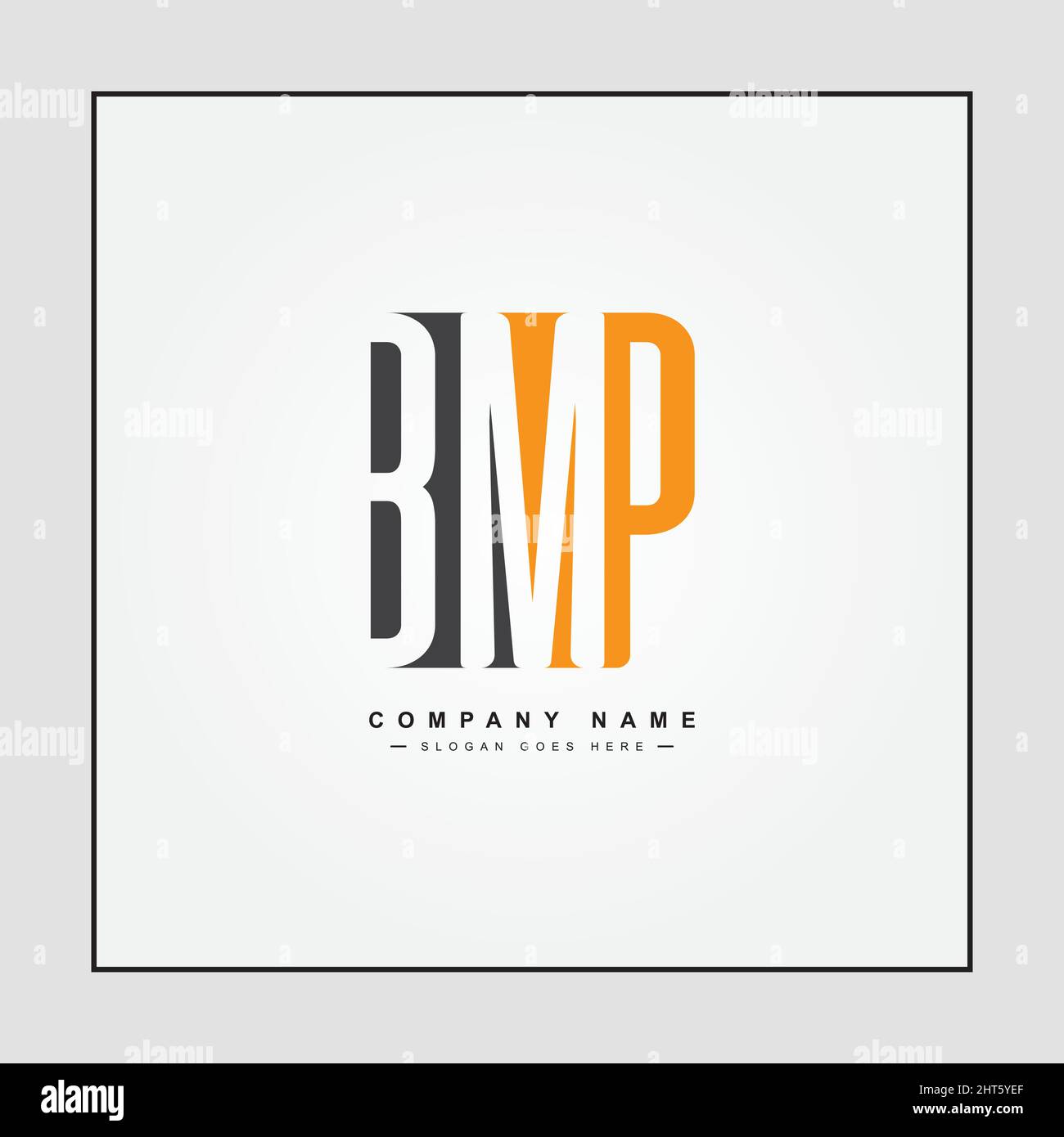 Logo commercial simple pour lettre initiale BMP - logo alphabétique - modèle de logo pour nom commercial initiales en monogramme Illustration de Vecteur