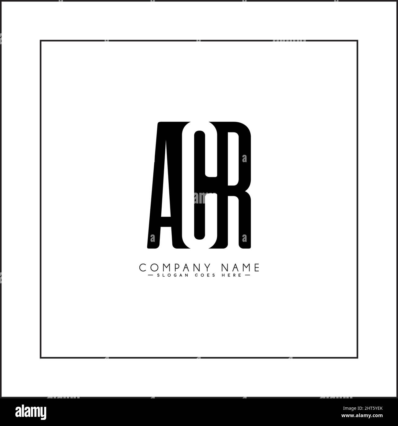 Lettre initiale logo ACR - logo commercial simple pour les lettres A, C et R - modèle de logo pour les noms commerciaux initiales en monogramme Illustration de Vecteur