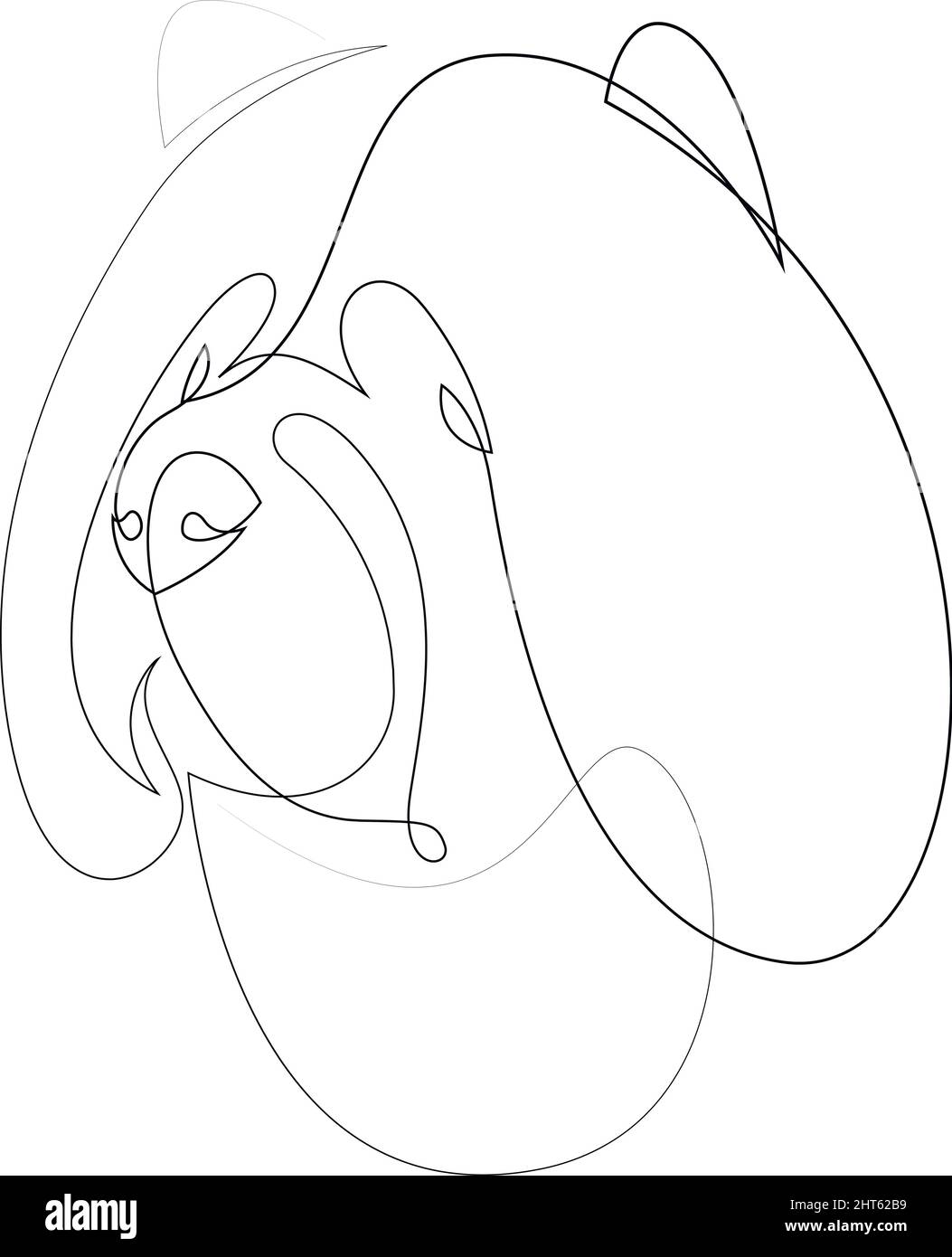Ligne continue Chow Chow. Illustration d'un vecteur de chien de style minimal à une seule ligne. Portrait. Illustration de Vecteur