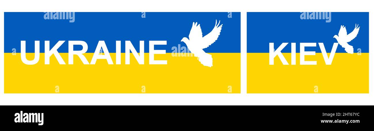 Un symbole de liberté qui est une colombe de la couleur nationale du drapeau de l'Ukraine. Illustration de Vecteur