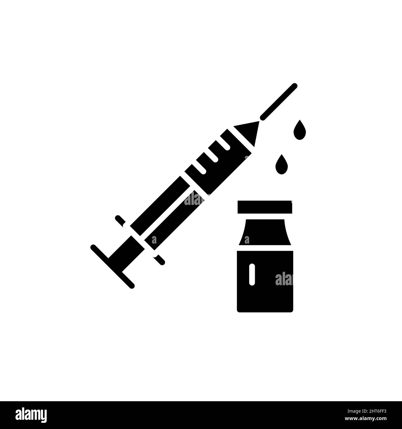 Icône de ligne de couleur injection de médicament.Elément vectoriel isolé.Pictogramme de contour pour la page Web, l'application mobile, la promotion Illustration de Vecteur