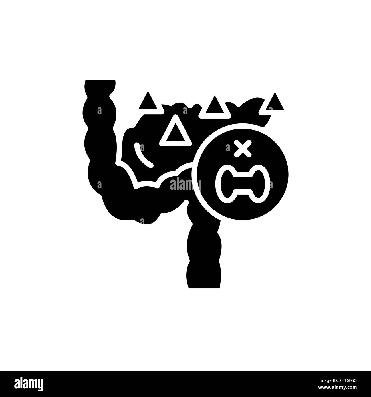 Icône de ligne de couleur de diabète de type 2.Elément vectoriel isolé.Pictogramme de contour pour la page Web, l'application mobile, la promotion Illustration de Vecteur