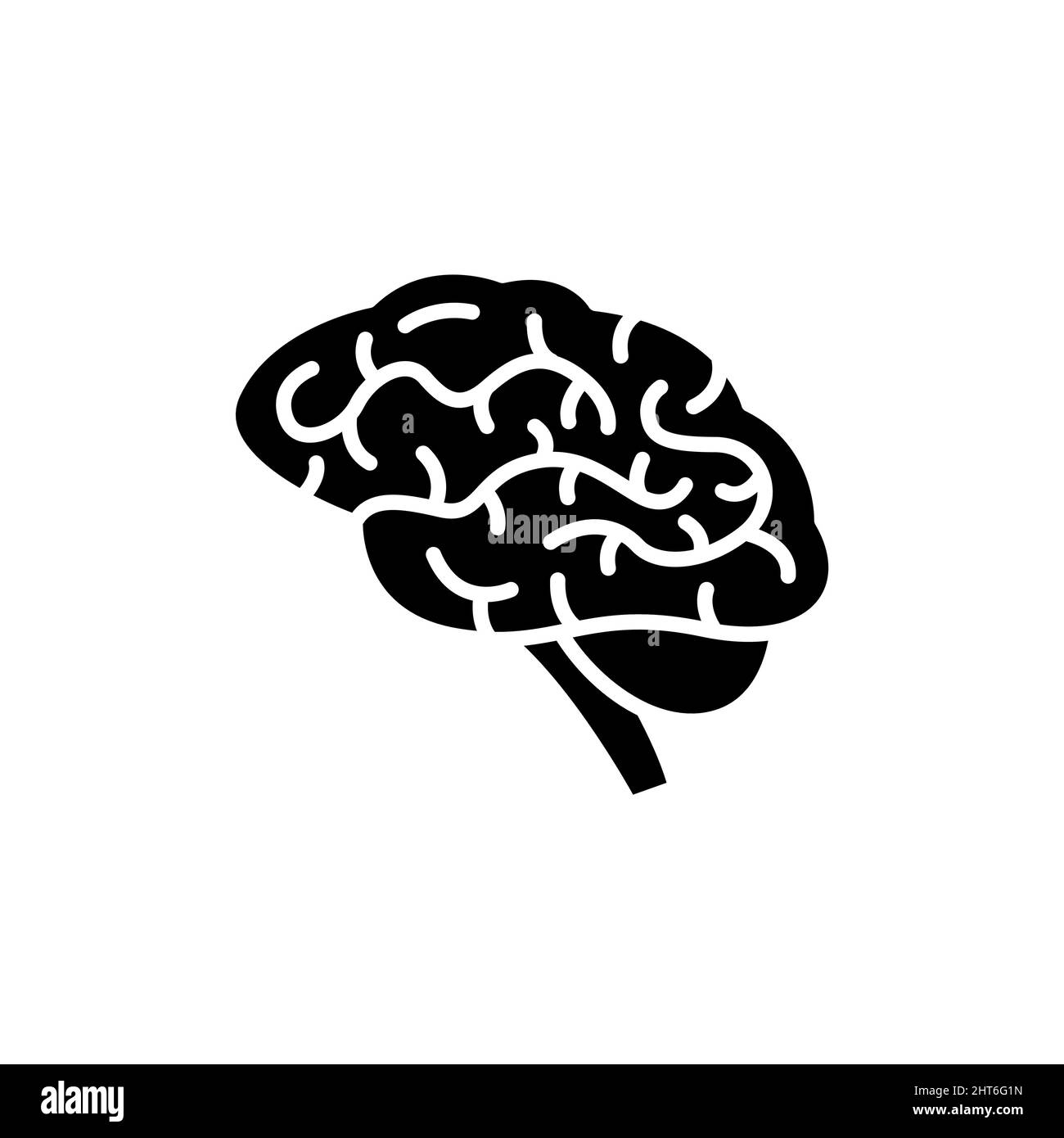 Icône de ligne de couleur cerveau d'organe humain.Elément vectoriel isolé.Pictogramme de contour pour la page Web, l'application mobile, la promotion Illustration de Vecteur