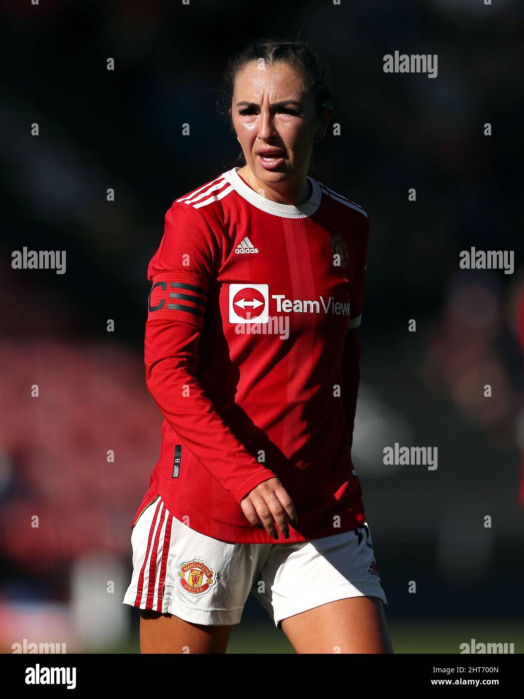 Katie Zelem de Manchester United lors de la cinquième manche de la coupe Vitality féminine FA au Leigh Sports Village de Manchester. Date de la photo: Dimanche 27 février 2022. Banque D'Images