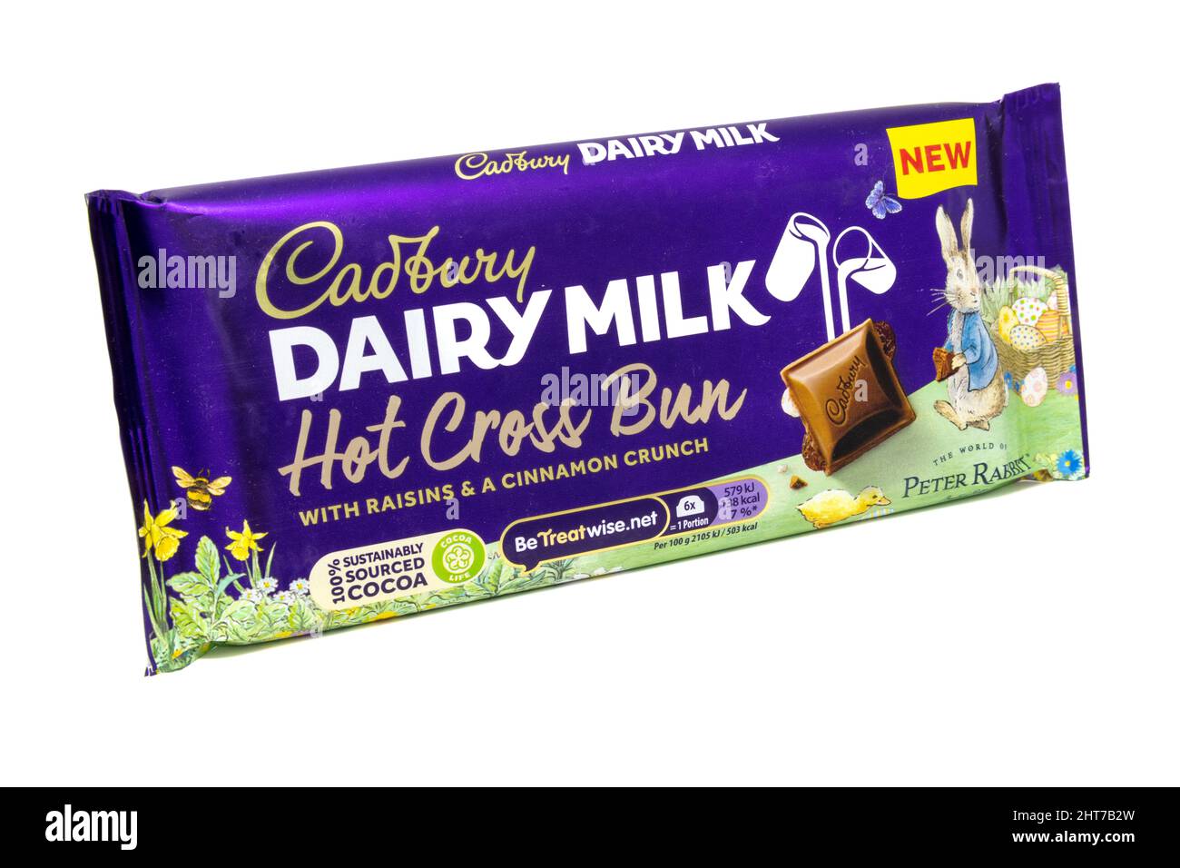 Cadbury Dairy Milk Hot Cross Bun Chocolate Bar. Banque D'Images