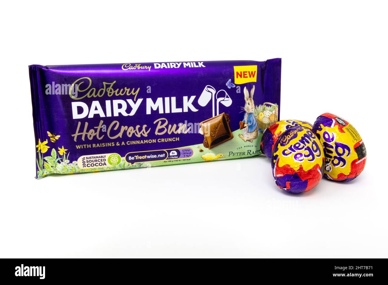 Cadbury Dairy Milk Hot Cross Bun Chocolate Bar. Banque D'Images