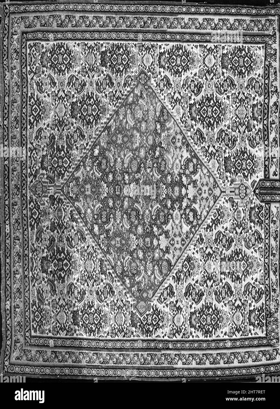 Couverture (modifiée d'un Blanet de selle), Iran, 1875-1900. Banque D'Images
