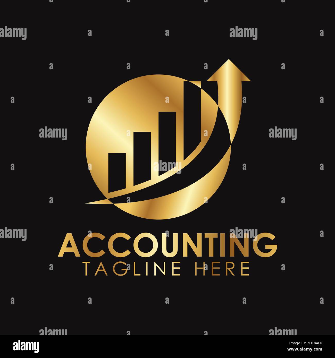Logo Golden Metallic Accounting & Financial Illustration de Vecteur