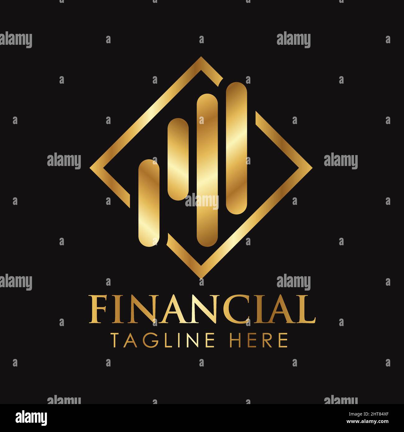 Logo Golden Metallic Accounting & Financial Illustration de Vecteur