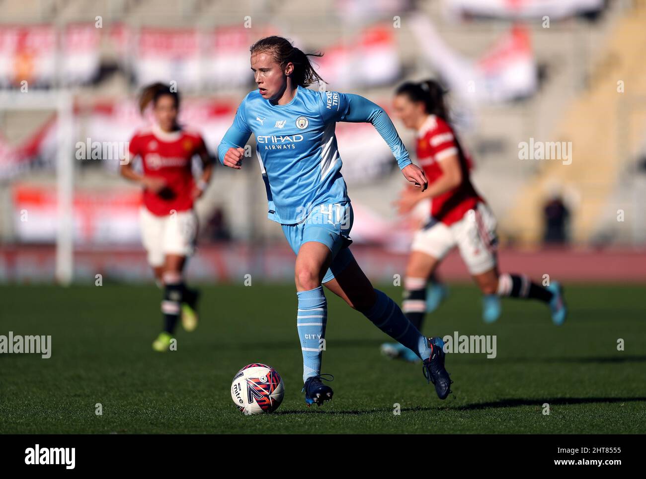 Julie Blakstad de Manchester City lors du cinquième match de la Vitality Women's FA Cup au Leigh Sports Village de Manchester. Date de la photo: Dimanche 27 février 2022. Banque D'Images