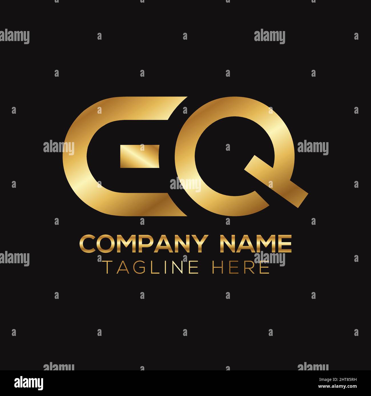 Logo Golden Metallic EQ Illustration de Vecteur