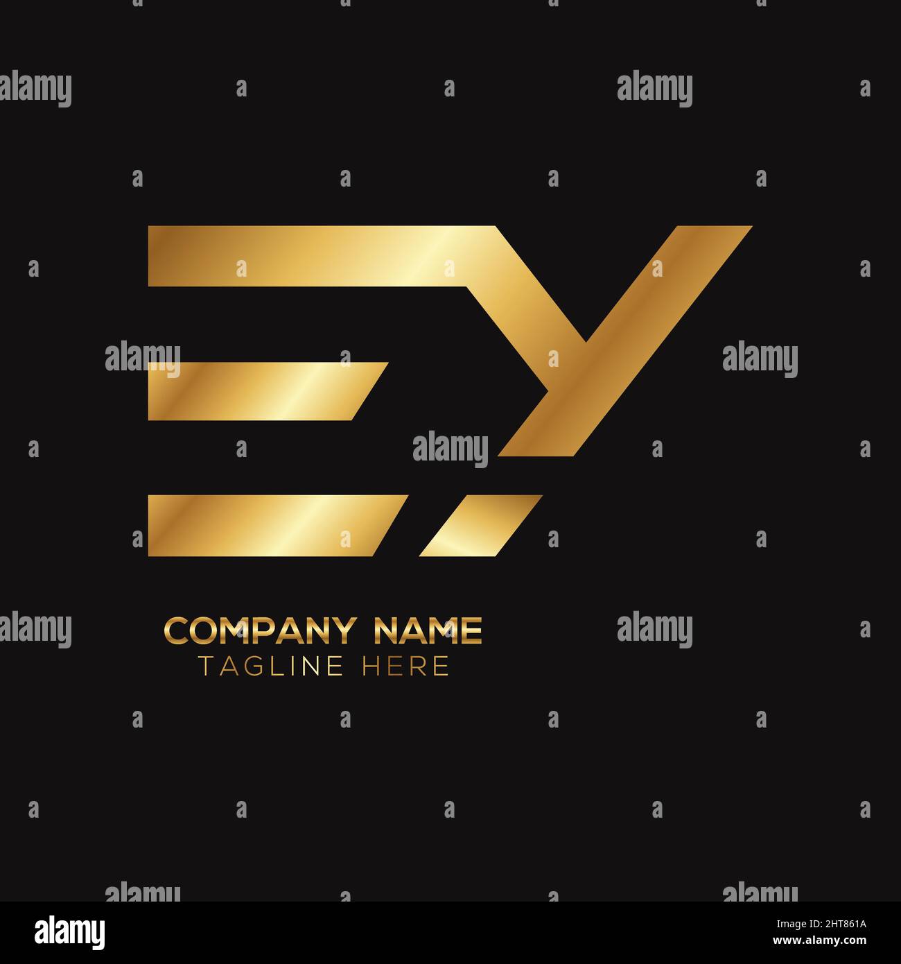 Logo lettre dorée métallisé EY Illustration de Vecteur