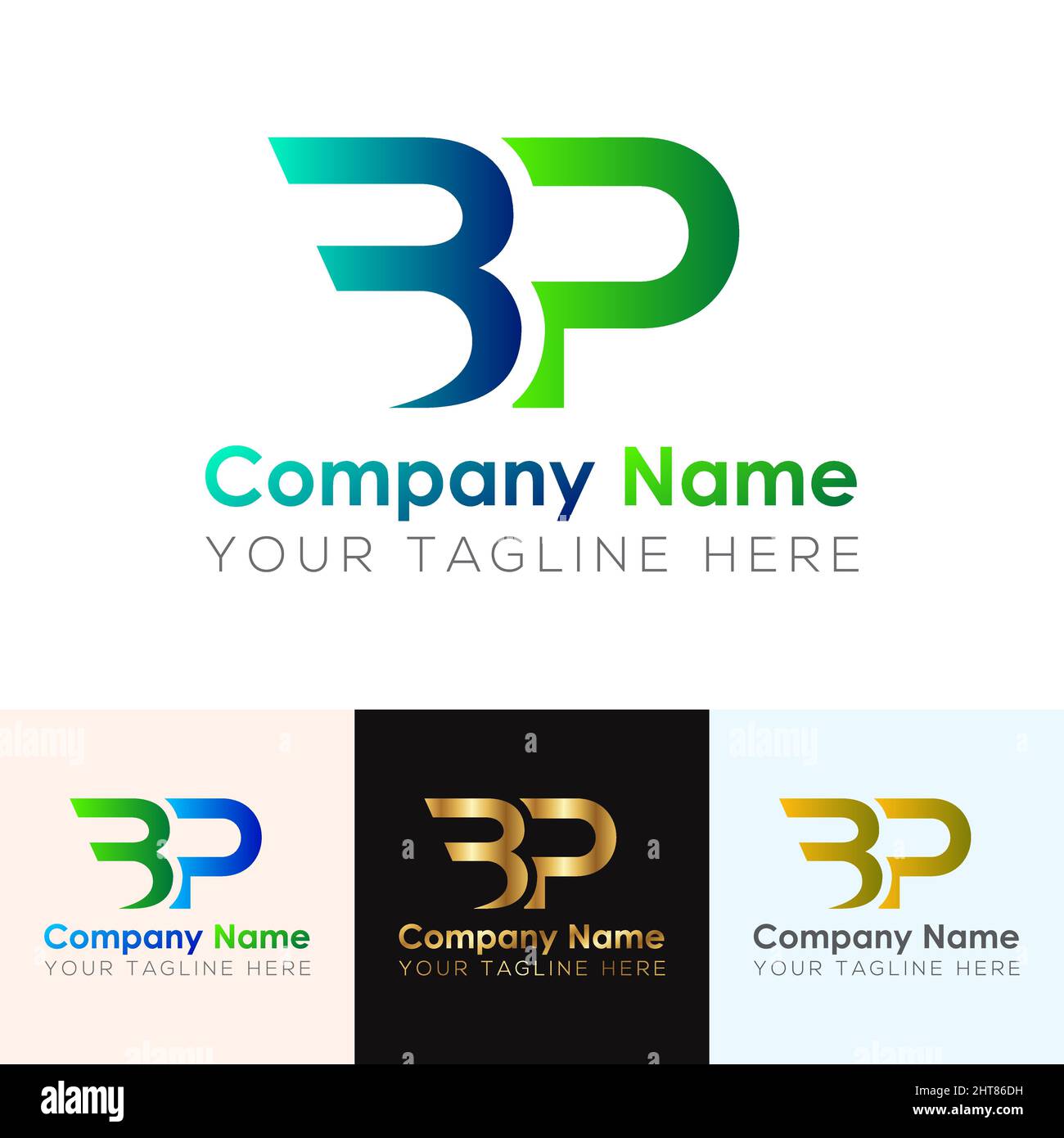 Motif abstrait dégradé BP lettre logo Illustration de Vecteur