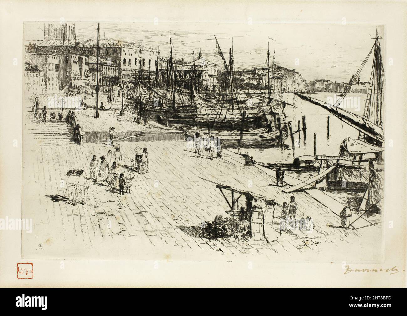 La Riva, en direction du Palais Grand Ducal, 1880. Banque D'Images