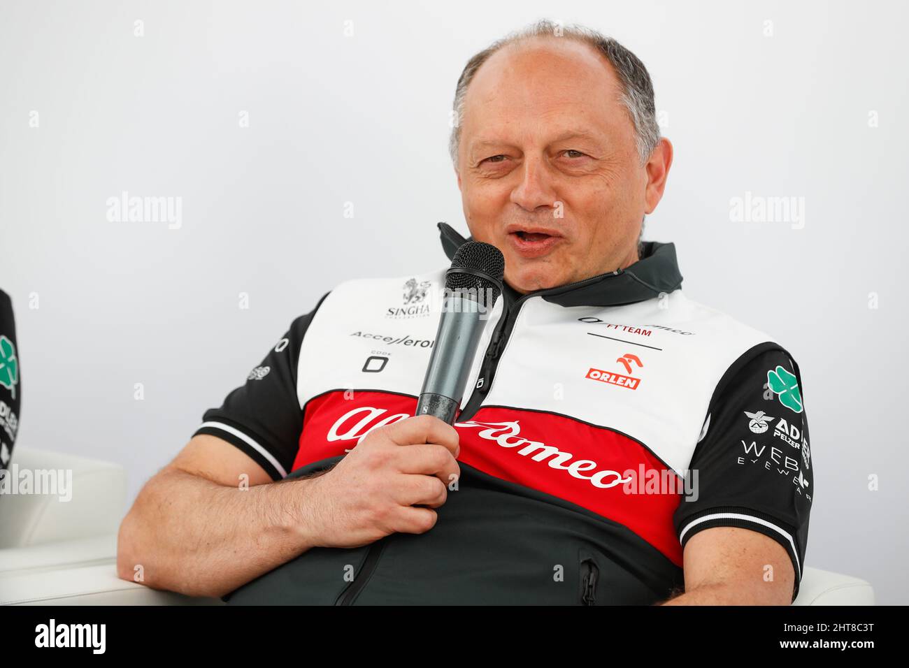 Conférence de presse VASSEUR Frederic (fra), Team principal d'Alfa Romeo F1 Team ORLEN, portrait pendant la journée de tournage d'Alfa Romeo F1 Team Orlen avant le Championnat du monde de Formule 1 de la FIA 2022, sur le circuit de Barcelone-Catalunya, du 27 février 2022 à Montmelo, près de Barcelone, Espagne - photo Antonin Vincent / DPPI Banque D'Images