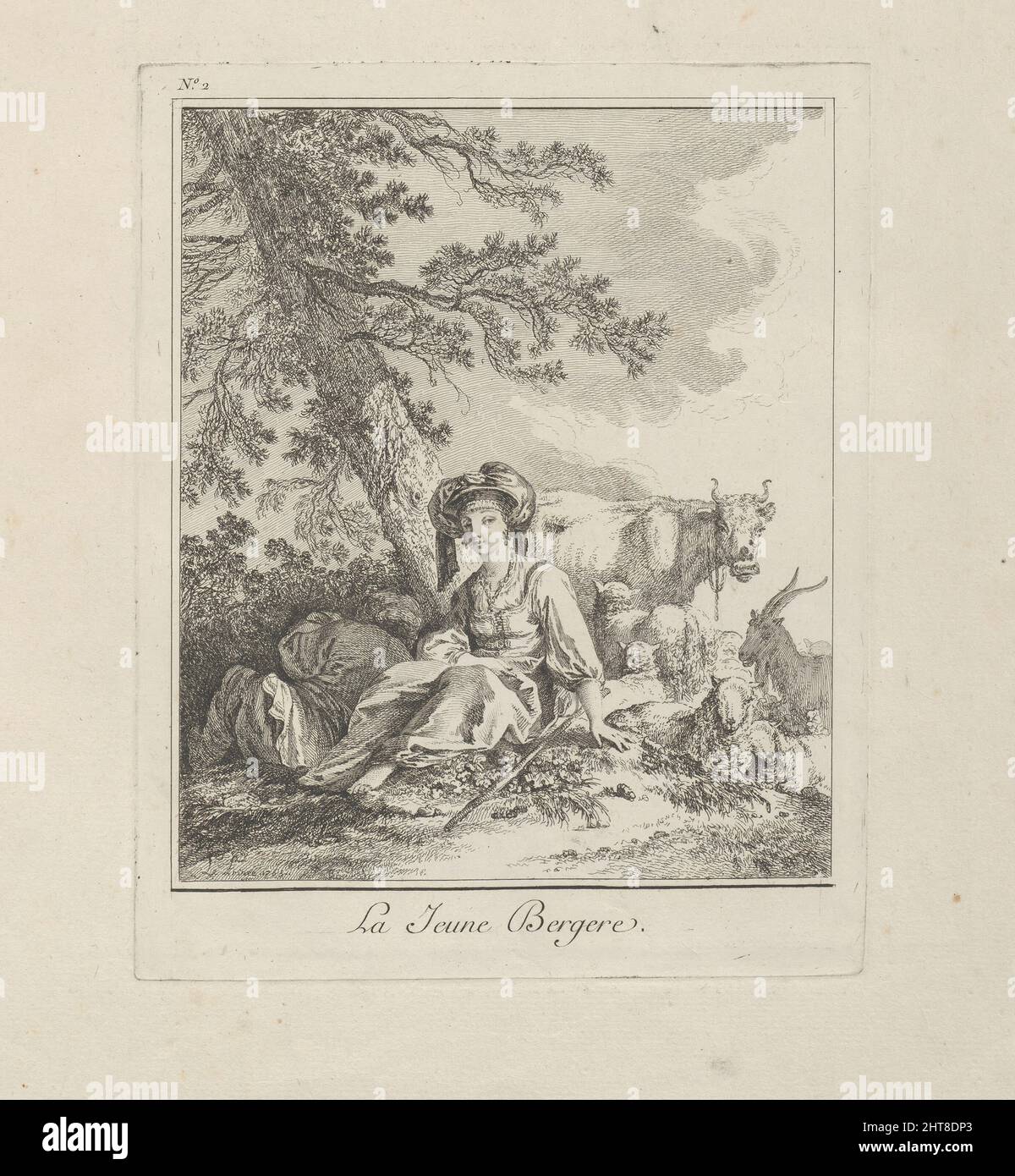 La jeune Shepherdess, plaque deux de divers habitations des Peuples du Nord, 1765. Banque D'Images