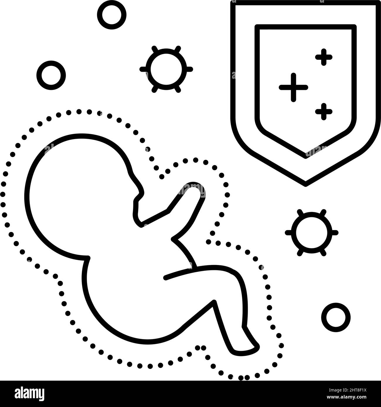 illustration du vecteur de l'icône de la ligne d'immunité innée Illustration de Vecteur