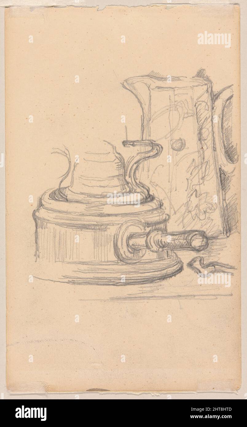 Pichet à lait et poêle à alcool, 1879&#x2013;82. Banque D'Images