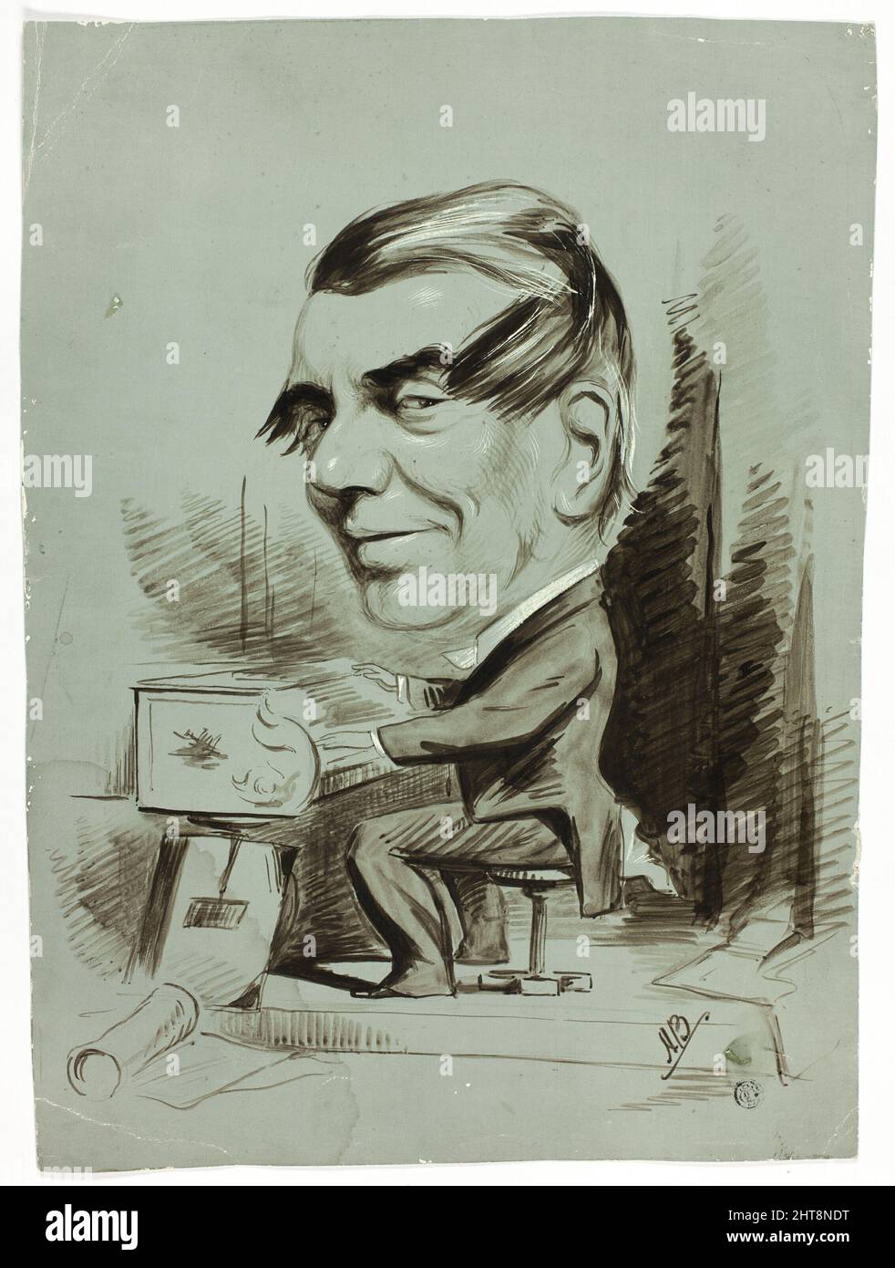 Caricature de Piano Player, n.d. Banque D'Images