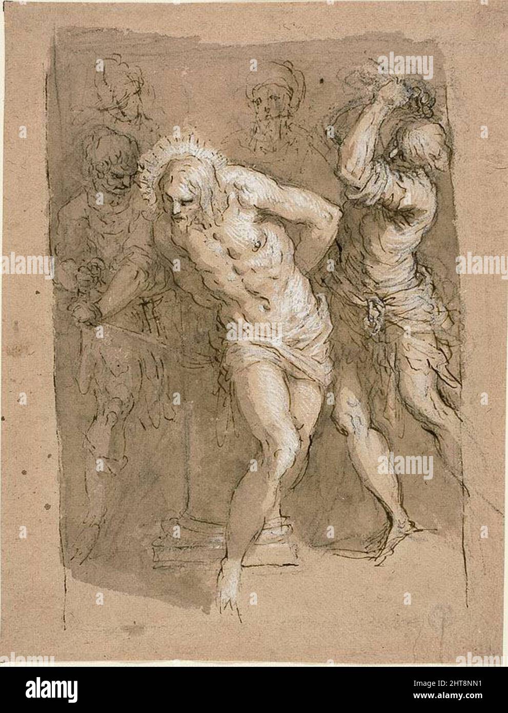 Etude de la flagellation du Christ, c.1602. Banque D'Images