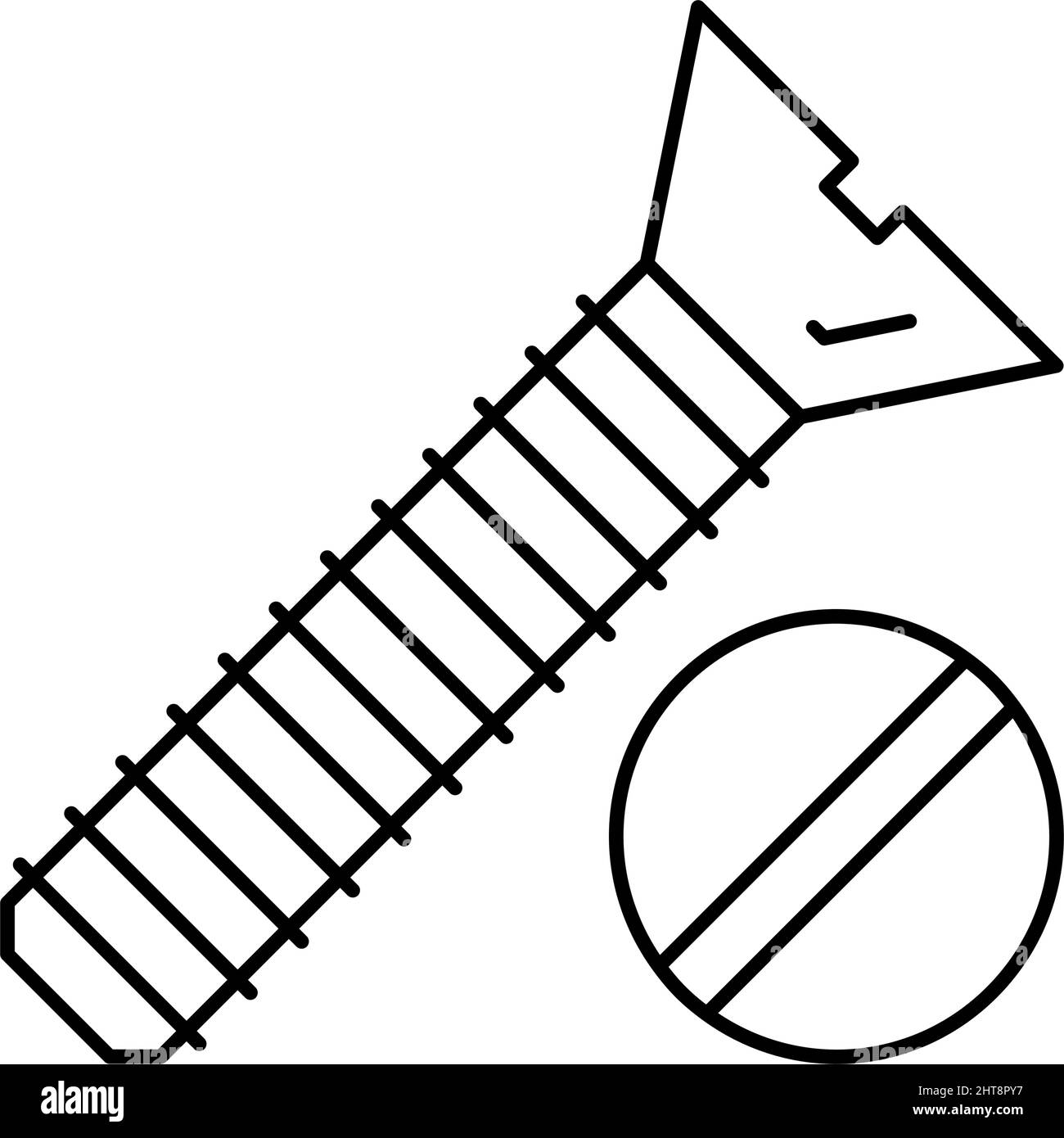 illustration vectorielle de l'icône de la ligne de vis à tête plate Illustration de Vecteur