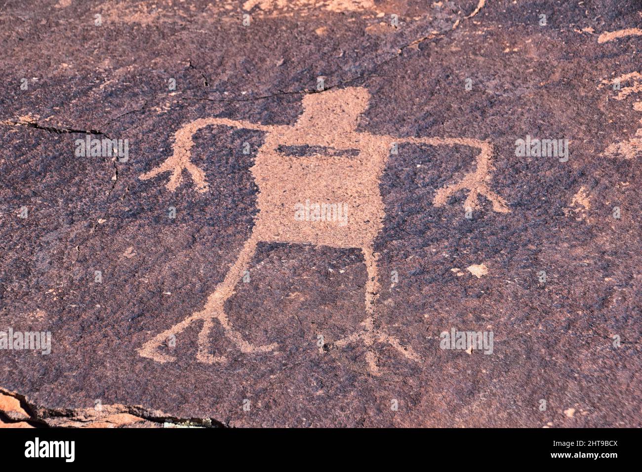 Pétroglyphes Rock peint St George Utah sur Land Hill à partir de Puebloan ancestral et de Paiute du sud des Indiens américains âgés de milliers d'années sur Sandston Banque D'Images