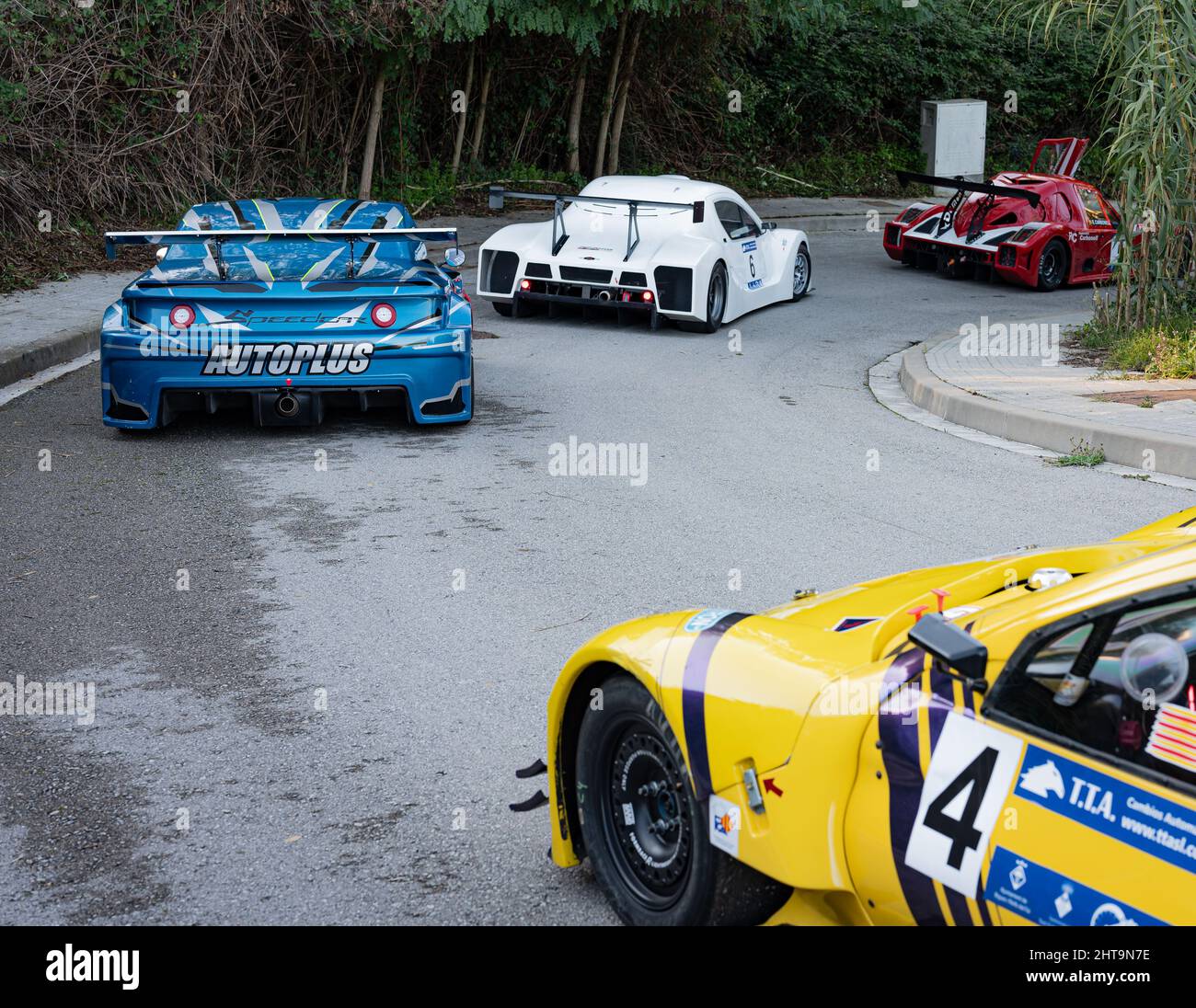 SIlvercar S3 et autres voitures de course dans le Rally Hill Climb à Sant Feliu Codines Banque D'Images