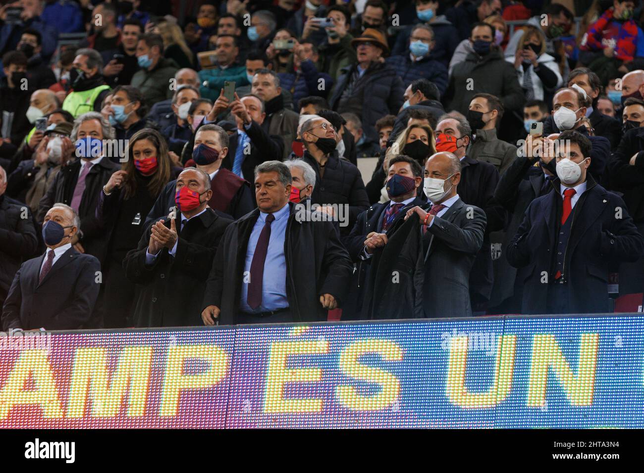 Barcelone, Espagne. . 27th févr. 2022. Joan Laporta pendant le match de la Liga entre le FC Barcelone et le Club Athlétique Bilbao au Camp Nou à Barcelone, Espagne. Crédit : DAX Images/Alamy Live News Banque D'Images