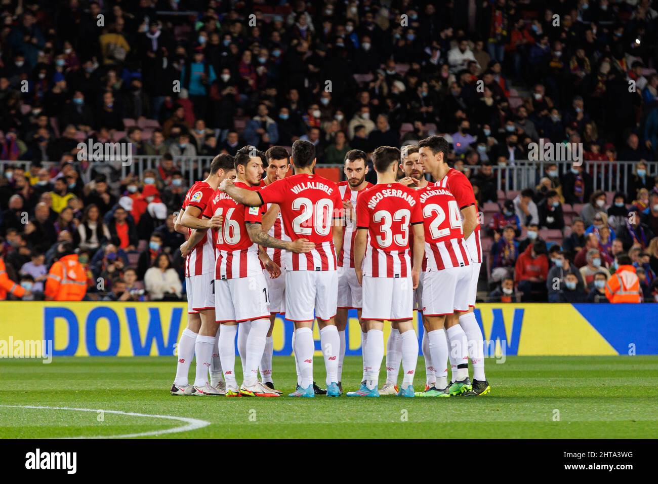 Barcelone, Espagne. . 27th févr. 2022. Joueurs du Club Athlétique lors du match de la Liga entre le FC Barcelone et le Club Athlétique Bilbao au Camp Nou à Barcelone, Espagne. Crédit : DAX Images/Alamy Live News Banque D'Images