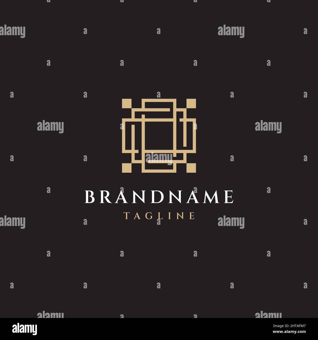 Modèle vectoriel d'illustration avec logo carré Illustration de Vecteur