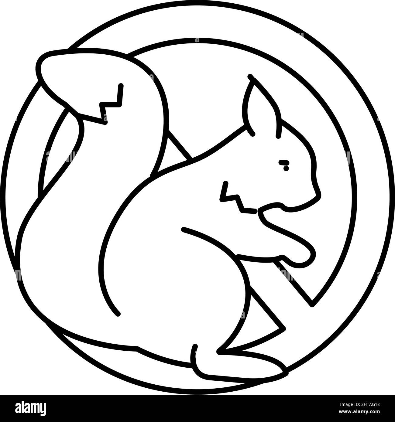 illustration vectorielle de l'icône de ligne de commande d'écureuil Illustration de Vecteur