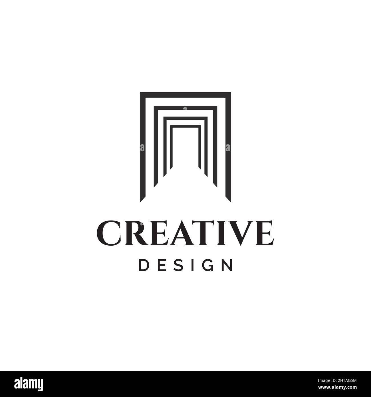 Modèle vectoriel d'illustration de conception de logo tunnel Square Illustration de Vecteur