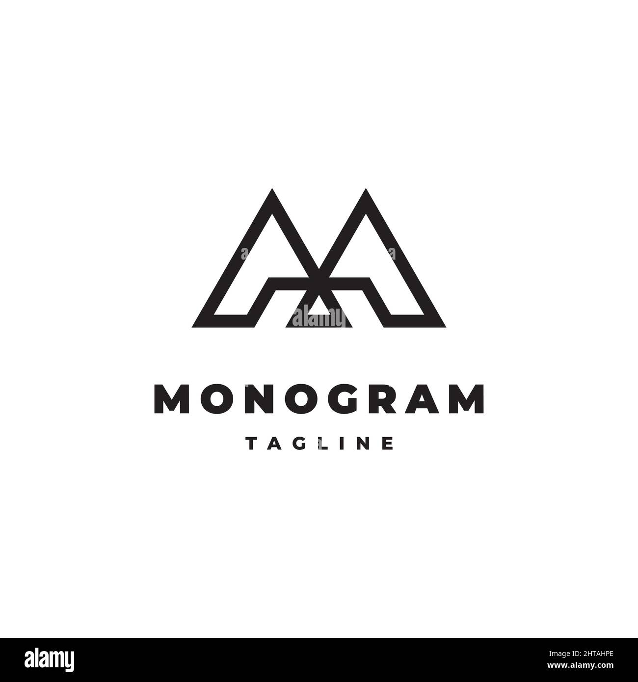Modèle de vecteur d'inspiration pour la conception du logo M de la lettre initiale Illustration de Vecteur