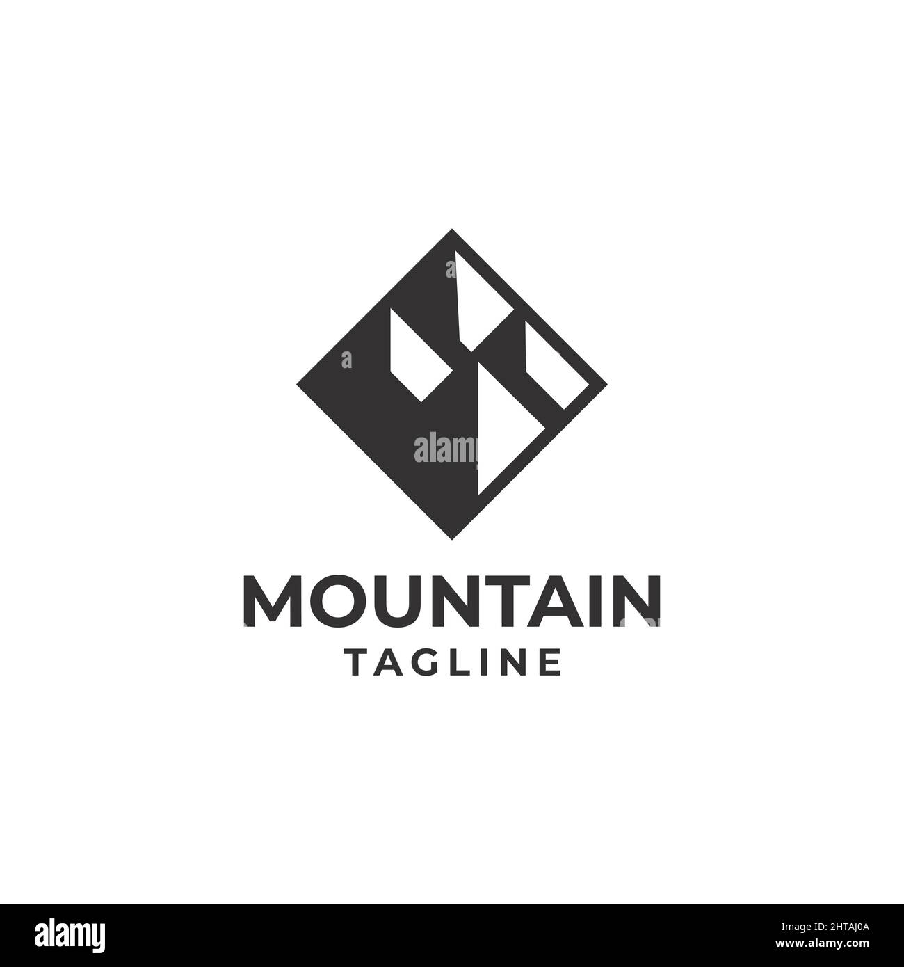 Modèle vectoriel d'illustration de la conception du logo Mountain Illustration de Vecteur