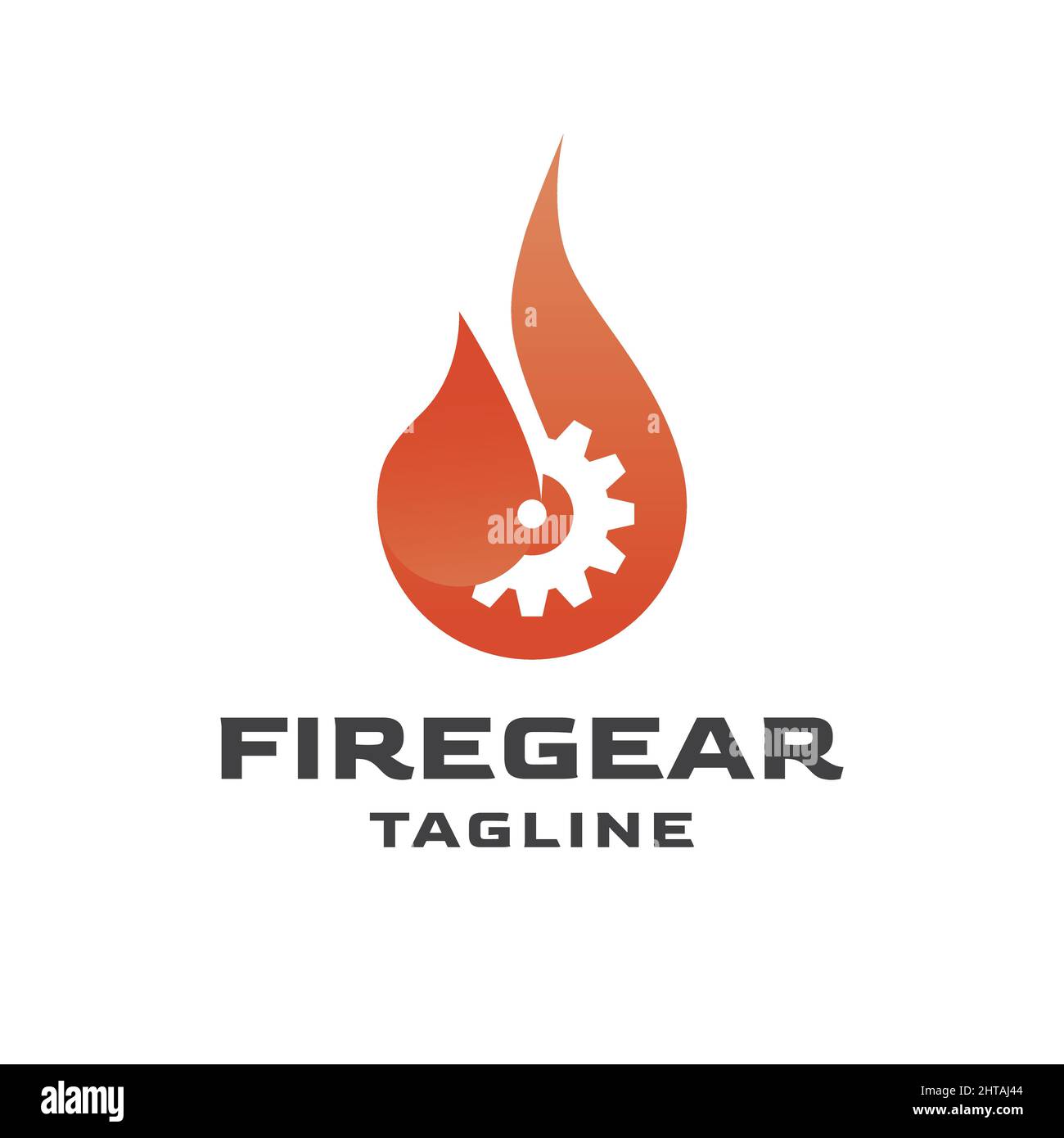 Modèle vectoriel d'inspiration avec logo Gear Fire Illustration de Vecteur