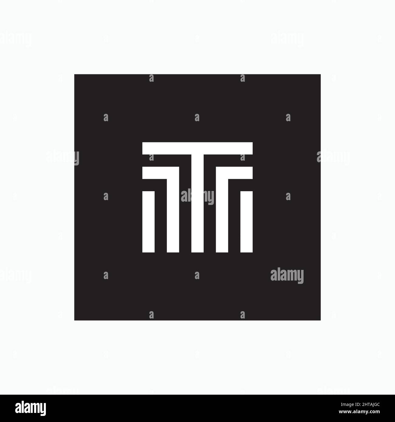 Monogramme lettre T carré logo design inspiration modèle vectoriel Illustration de Vecteur
