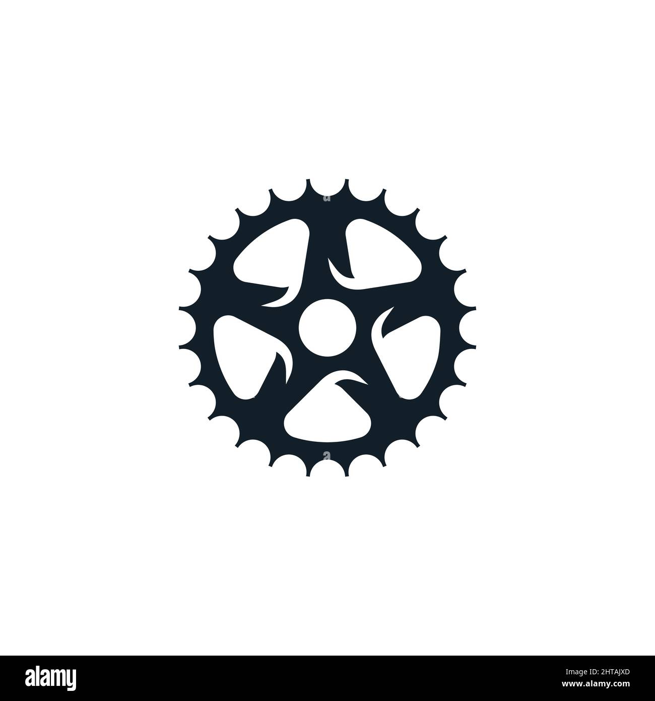 Modèle vectoriel de symbole de logo Gear. Icône d'engrenage de vélo Illustration de Vecteur
